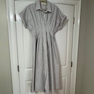 The Tobie Button Front Pleated Dress